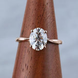 2ct Oval Cut Diamond Engagement Ring 4 Prong Solitaire Women 14k RoseGold Finish