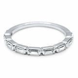 1.3ct Baguette Diamond Stylish Half Eternity Wedding Band 14k White Gold Finish