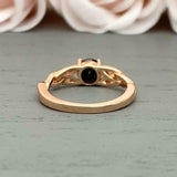 1.2ct Engagement Ring Round Black Diamond Infinity Solitaire 14k Rose Gold Over