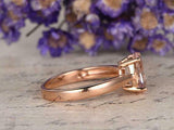 1ct Oval Cut Peach Morganite Engagement Ring 14k RoseGold Finish Solitaire Women