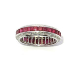 6Ct Princess Cut Pink Ruby Diamond Channel Set Wedding Band 14K White Gold Over