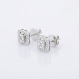 2Ct Baguette Cut Diamond Halo Trendy Solitaire Stud Earring 14K WhiteGold Finish