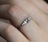 2ct Princess Blue Aquamarine Engagement Ring Diamond Accents 14k White Gold Over