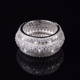 4ct Round Cut Diamond Wedding Ring 14k White Gold Finish Pave Full Eternity Band