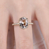 1.7ct Oval Peach Morganite Solitaire Promise Wedding Ring 14k Yellow Gold Finish