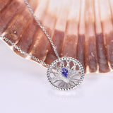 0.5ct Pear Cut Blue Tanzanite Filigree Pendant 14k White Gold Finish NO CHAIN