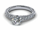 1.5ct Round Cut Diamond Vintage Style Engagement Ring 14k White Gold Finish New