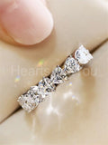 1ct Heart Cut Simulated Diamond Eternity Wedding Band 14k White Gold Plated