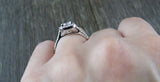 2ct Princess Cut Diamond Engagement Ring 14k White Gold Over Halo Bridal Promise