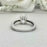 2ct Engagement Ring Oval Cut Diamond Solitaire with Accents 14k WhiteGold Finish