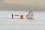 1.2ct Round Cut VVS1D Diamond Cluster Heart Stud Earrings 14k Rose Gold Finish