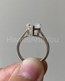 1ct Heart Cut Simulated Diamond Solitaire Engagement Ring 14k White Gold Plated