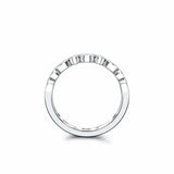 Bezel Set Half Eternity Wedding Band 0.2ct Marquise Diamond 14k White Gold Over