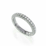 1.7ct Round Cut VVS1D Diamond Wedding Band Full Eternity 14k White Gold Finish