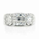 3ct Marquise Cut Diamond Art Deco Edwardian Engagement Ring 14k White Gold Over