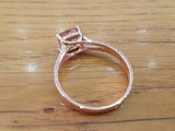 2ct Cushion Cut Peach Morganite Split Shank Engagement Ring 14k Rose Gold Over