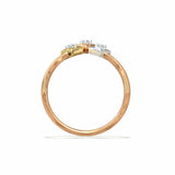 0.5ct Engagement Ring Round Cut Diamond Curved Minimalist 14k Rose Gold Finish