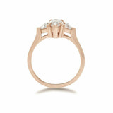 1.2ct Marquise Cut Diamond Trillion Accents Trilogy Ring 14k Rose Gold Finish