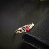 1.25ct Oval Cut Pink Ruby Heart Design Shank Solitaire Ring 14K Rose Gold Finish