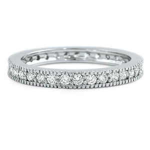 3.6ct Round Cut Diamond Stylish Eternity Wedding Ring Band 14k White Gold Finish