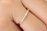 1ct Wedding Band Baguette Cut Diamond Half Eternity Design 14k YellowGold Finish