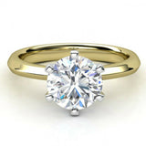 1ct Round Cut VVS1D Diamond Classic Solitaire Engagement Ring 14k Gold Finish