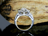 3ct Round Cut Diamond Gatsby Trilogy Antique Engagement Ring 14k White Gold Over