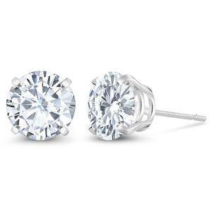 1.2ct Stud Earrings Round Cut Diamond Solitaire Women Design 14k White Gold Over