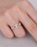 2Ct Round Cut Peach Morganite Infinity Swirl Engagement Ring 14K Rose Gold Over