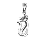 0.5ct Round Cut VVS1D Diamond Pendant Cat Design 14k White Gold Finish NO CHAIN