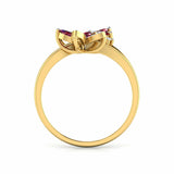 3Ct Marquise Cut Pink Ruby Diamond Butterfly Cocktail Ring 14K Yellow Gold Over