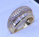 2ct Round Cut Diamond Engagement Ring 14k YellowGold Finish Cluster Bridal Women