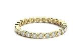 Bezel Set Full Eternity Wedding Band 2ct Round Cut Diamond 14k YellowGold Finish