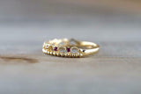 0.2ct Round Cut Pink Ruby Engagement Ring 14k Yellow Gold Finish Crown Tiara