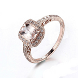 1.4ct Cushion Cut Peach Morganite Vintage Engagement Ring 14k Rose Gold Finish