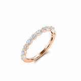 Stackable Petite Minimal Wedding Band 0.48ct Marquise Diamond 14k WhiteGold Over