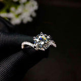 1.5ct Round Cut Diamond Engagement Ring Claw Prong Split Band 14k WhiteGold Over