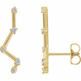 0.5ct Round Diamond Constellation Earring Climber Women 14k Yellow Gold Finish