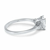 1.7ct Emerald Cut VVS1D Diamond Engagement Ring Trilogy 14k White Gold Finish