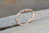 0.5ct Round Cut Diamond Wedding Band Antique Stackable 14k Rose Gold Finish