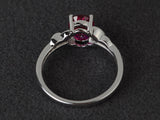 1.7ct Oval Cut Pink Ruby Engagement Ring 14k White Gold Finish Accents Solitaire