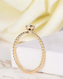 1ct Round Blue Sapphire Bezel Set Beaded Ball Solitaire Ring 14k YellowGold Over