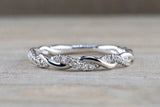 1ct Round Cut Diamond Wedding Band 14k White Gold Finish Twisted Rope Infinity