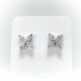 0.5ct Marquise Cut Diamond Floral Butterfly Stud Earrings 14k White Gold Finish