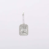 2.1ct Diamond Pendant Baguette Cut Brilliant Halo 14k White Gold Finish NO CHAIN