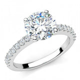 1.6ct Round Cut Diamond Classic Solitaire Engagement Ring 14k White Gold Finish