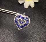 2.3ct Tanzanite Pendant Oval Cut Heart Cocktail 14k White Gold Finish NO CHAIN