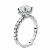 2Ct Round Cut Diamond Hidden Halo Solitaire Engagement Ring 18K White Gold Over