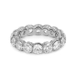 7Ct Round Cut Diamond Iced Full Eternity Wedding Band Ring 18K White Gold Finish