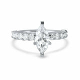 2.4ct Marquise Cut Diamond Bridal Set Band Engagement Ring 14k White Gold Finish